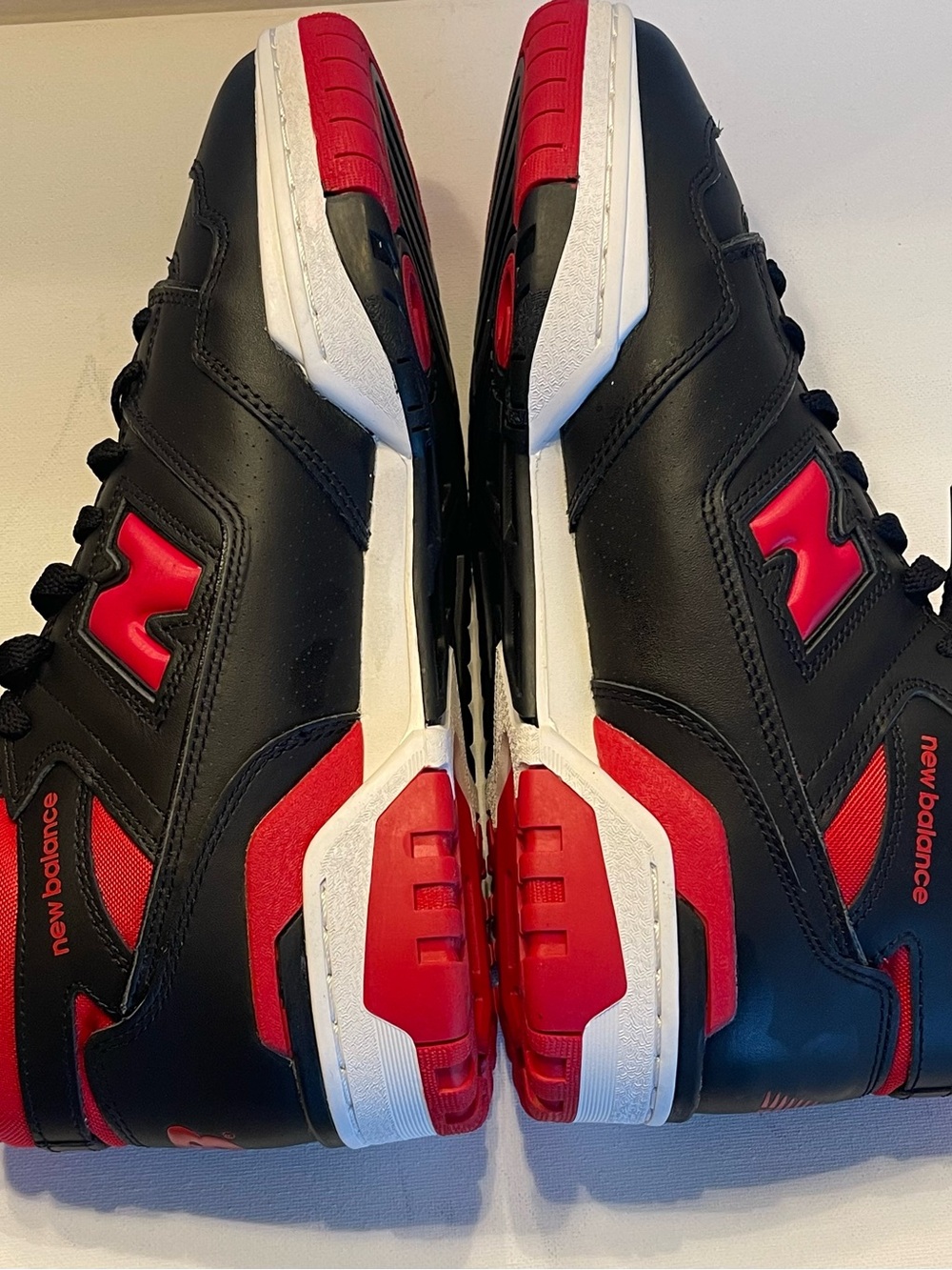 NWB NEW BALANCE 650R BLACK RED MENS 10 “BRED” BB650RBR PREMIUM LEATHER SNEAKER - Picture 12 of 17